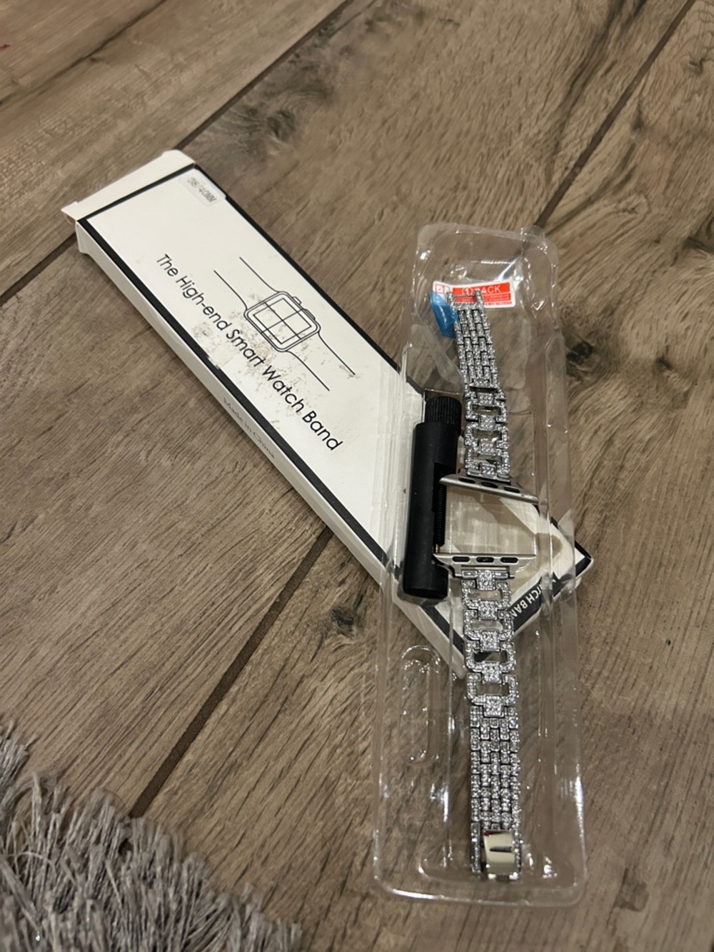 Rhinestone Silver Smartwatch Band